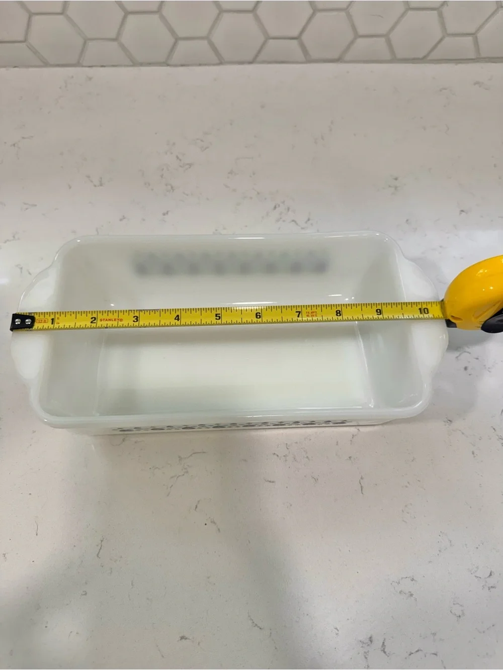 Vintage Anchor Hocking Fire King Alpine/Swiss Chalet Milk Glass Baking Dish